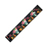 Skulls And Flowers Thicc Cuff Bracelet Flat Strap