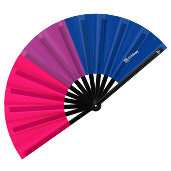 Bisexuality Pride Bamboo Folding Hand Fan / Clack Fan - Large - Daftboy