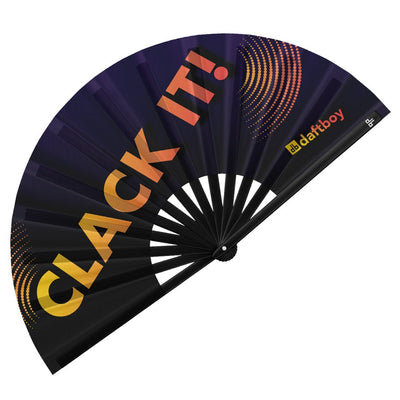 Clack It! Rave Bamboo Folding Hand Fan / Clack Fan - Large