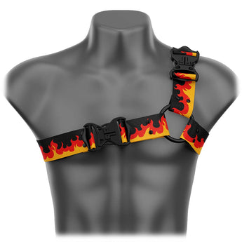 Fire Asymmetrical Handmade Fashion Vegan Unisex Harness - Daftboy