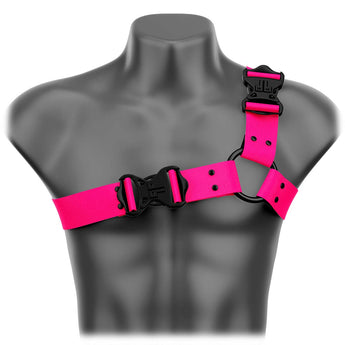 Hawt Pink Beyond Basic Asymmetrical Handmade Fashion Vegan Unisex Harness - Daftboy