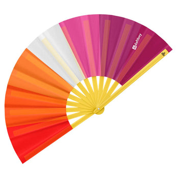 Lesbian Fan Pride Bamboo Folding Hand Fan/ Clack Fan - Large - Daftboy