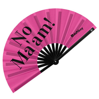 No Ma'am! Rave Bamboo Folding Hand Fan / Clack Fan - Large - Daftboy