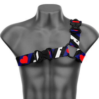 Pride Leather Flag Asymmetrical Handmade Fashion Vegan Unisex Harness - Daftboy