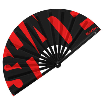 Red Shade Rave Bamboo Folding Hand Fan / Clack Fan - Large - Daftboy