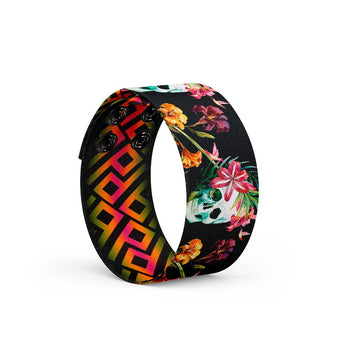Skulls And Flowers Thicc Cuff Bracelet - Daftboy