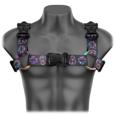 Sugar Skulls Bulldog Handmade Fashion Vegan Unisex Harness