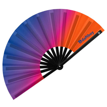 Sunset Ombré Rave Bamboo Folding Hand Fan / Clack Fan - Large - Daftboy