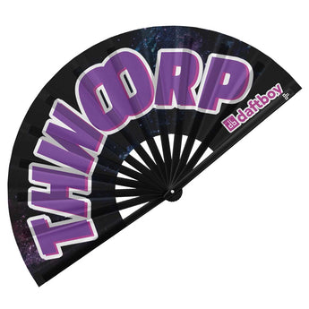 Thwoorp In Space Rave Bamboo Folding Hand Fan / Clack Fan - Large - Daftboy