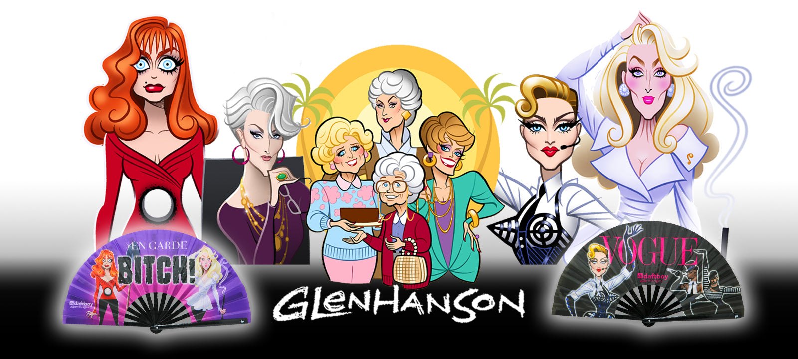 Glen Hanson diva illustrations from his Daftboy fan collection