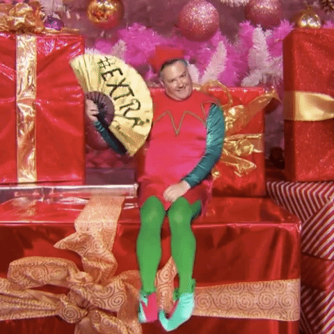 The Daftboy #EXTRA fan in action on RuPaul's Drag Race Holi-Slay Spectacular