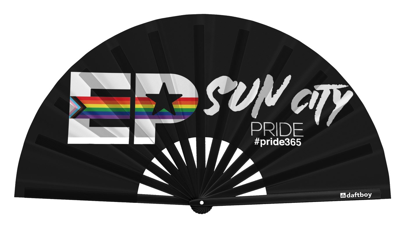 The custom Daftboy fan designed for El Paso Sun City Pride