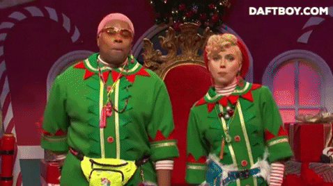 Kenan Thompson and Scarlett Johansson clacking Daftboy fans on Saturday Night Live
