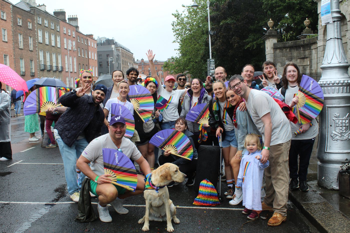 Yahoo Pride group photo with custom Daftboy fans