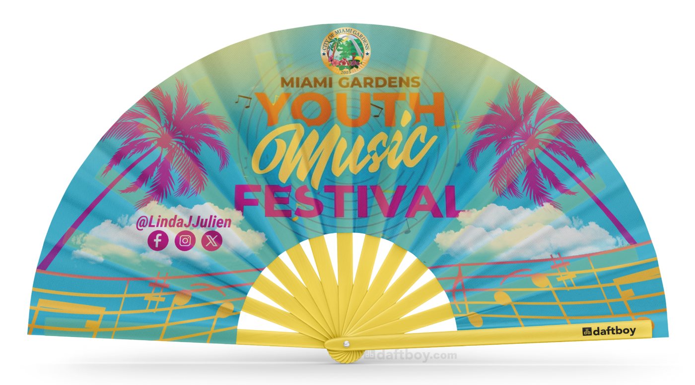 A custom Daftboy fan made for the Miami Gardens Youth Music Festival